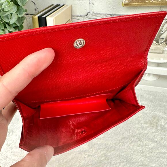 Prada red leather compact wallet NICE Vintage! - Picture 5 of 12